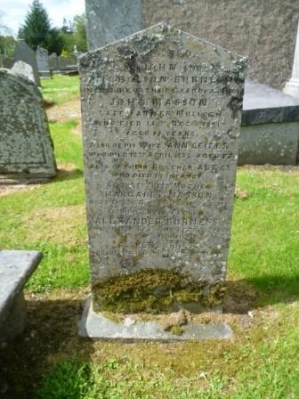 MASSON - BURNESS Gravestone - Durris Kirkyard
